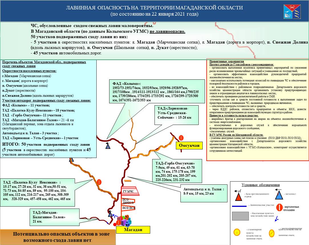 Оперативный прогноз возникновения и развития чрезвычайных ситуаций на  территории Магаданской области на 22 января 2021 года - Оперативная  информация - Главное управление МЧС России по Магаданской области